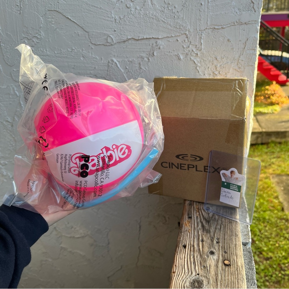 Barbie The Movie 2023 Cineplex Limited Edition Beach Ball Cup with Straw!